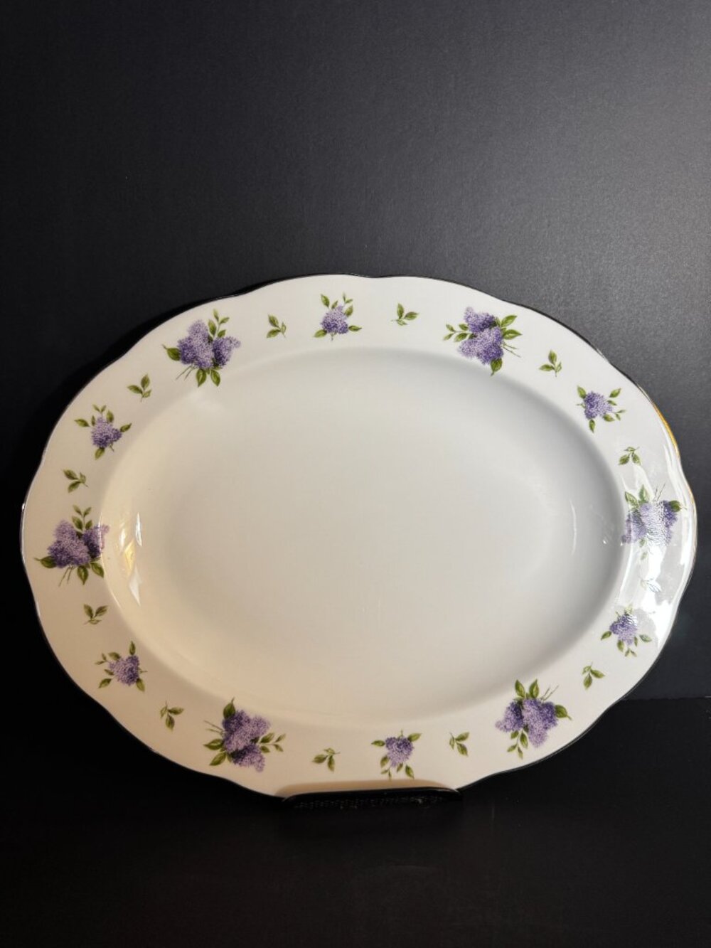 Royal Albert Lilac Lane Platinum 13" Oval Serving Platter Archive Collection